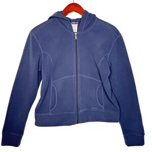 PATAGONIA Hooded Zip Front Fleece Jacket Size Medium in Dusty Blue